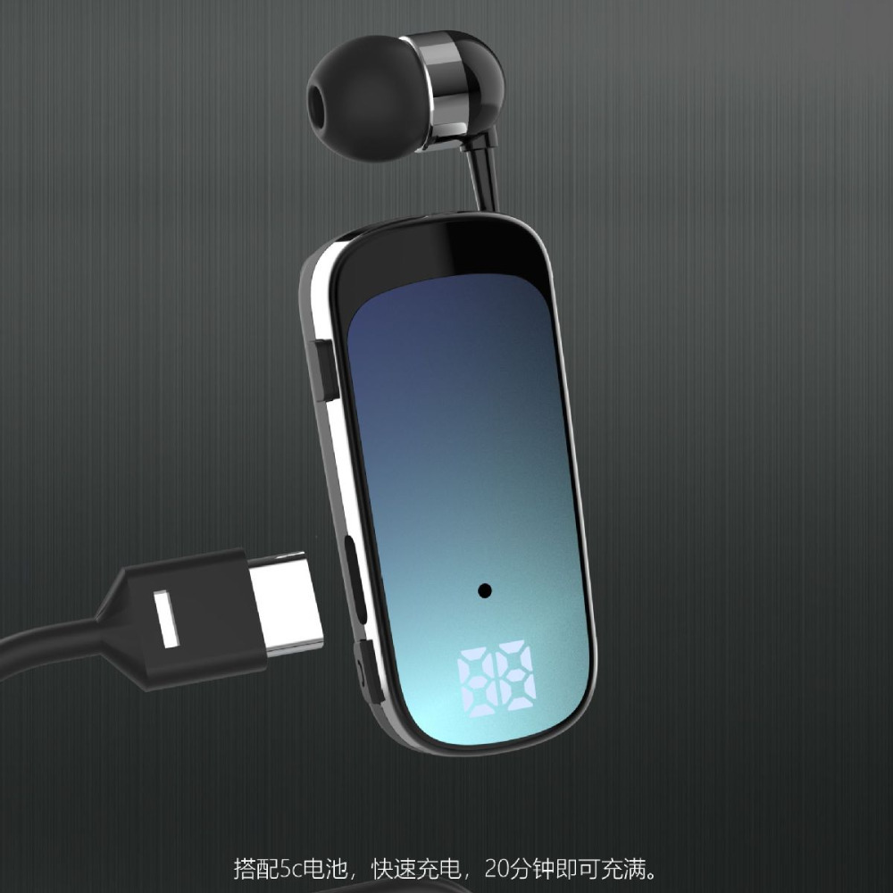 K65 Digital Display Waterproof Business Wired Headphones Wholesale Clip-on Wireless In-ear Ultra-long Battery Life Bluetooth Headset