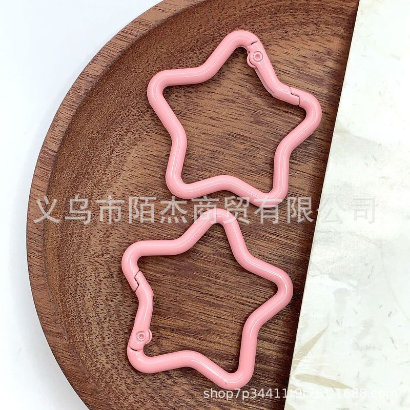 彩色五角星弹簧扣饰品diy钥匙扣配件简约百搭挂件开口环配饰批发|undefined