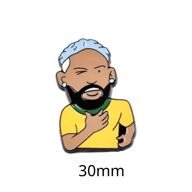 Fabricante personalizado Champions League World Cup Football Super Star Metal Insignia Imagen de dibujos animados Etiqueta del teléfono móvil Insignia Regalo