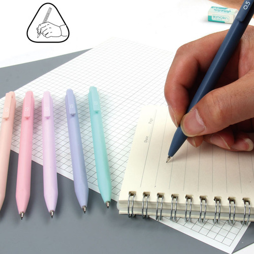 Tianzhuo 01688 Morandi color mechanical pencil triangular pole color pen holder simple automatic pen creative stationery