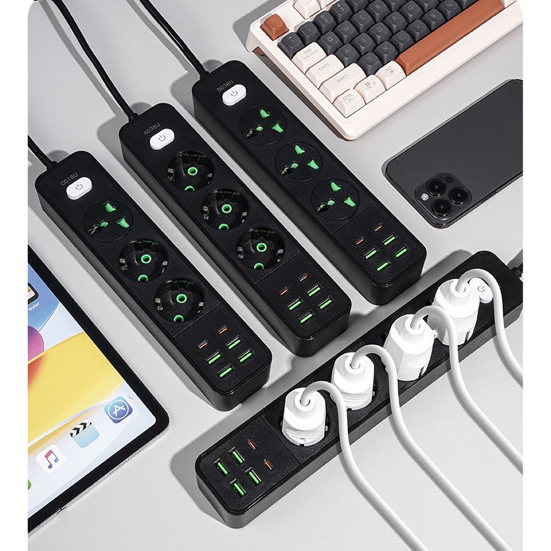 Fábrica directa enchufe europeo Rusia Asia Central Oriente Medio África Ucrania Alemania placa de enchufe USB transfronteriza al por mayor