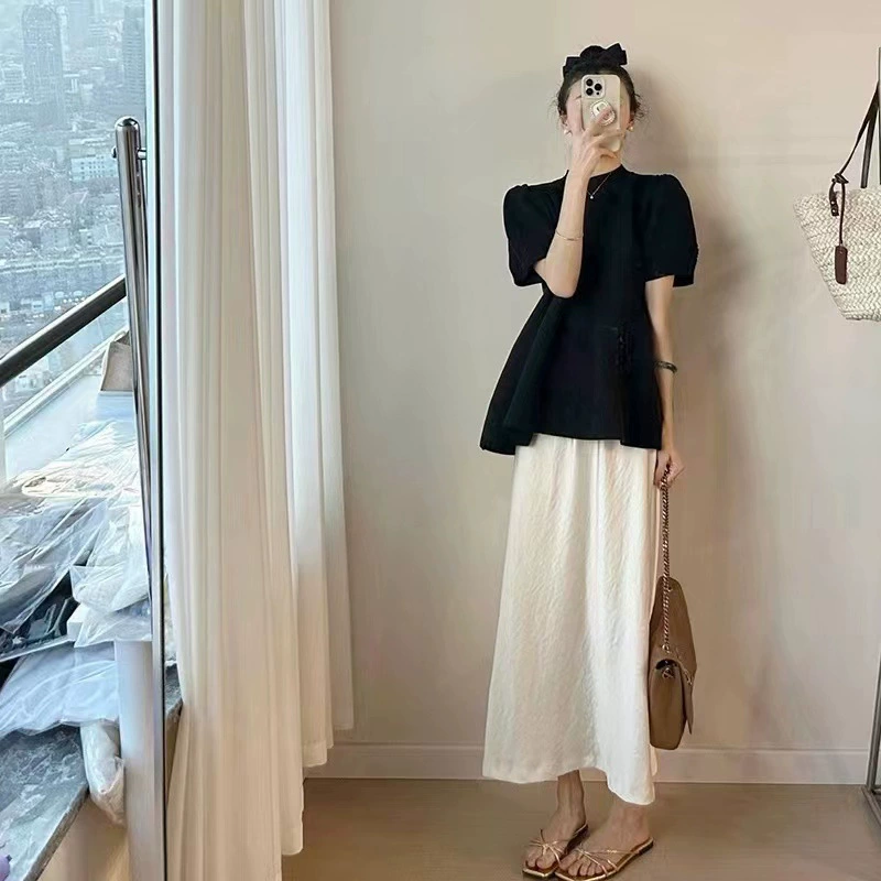Summer clothing for pregnant, skirt for leisure, summer set, french style