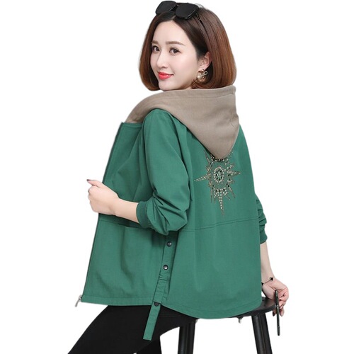 Women's Short Double Windbreaker, Korean Version Short Jacket, Spring and Autumn Mother Jacket, Korean Style Loose Fashion Ins