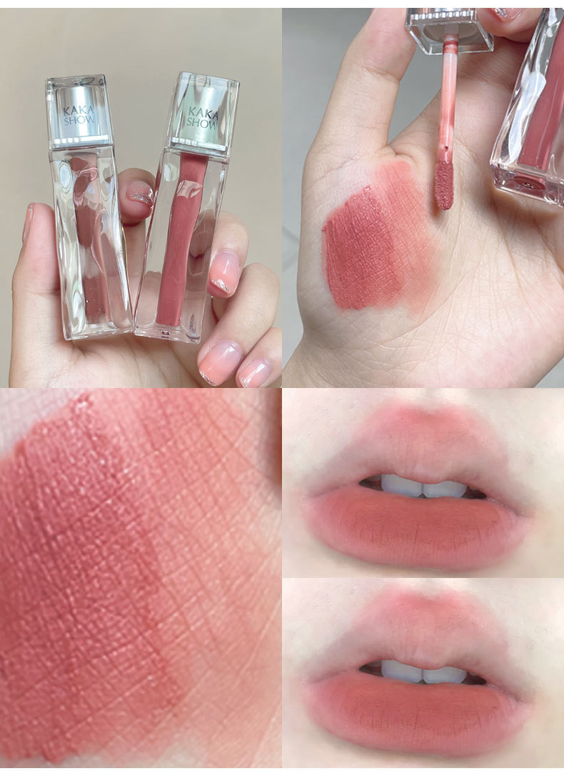 kakashow Transparent Water Mirror Lip Gloss is a clear and moisturizing matte lip gloss for students at an affordable price Item Picture
