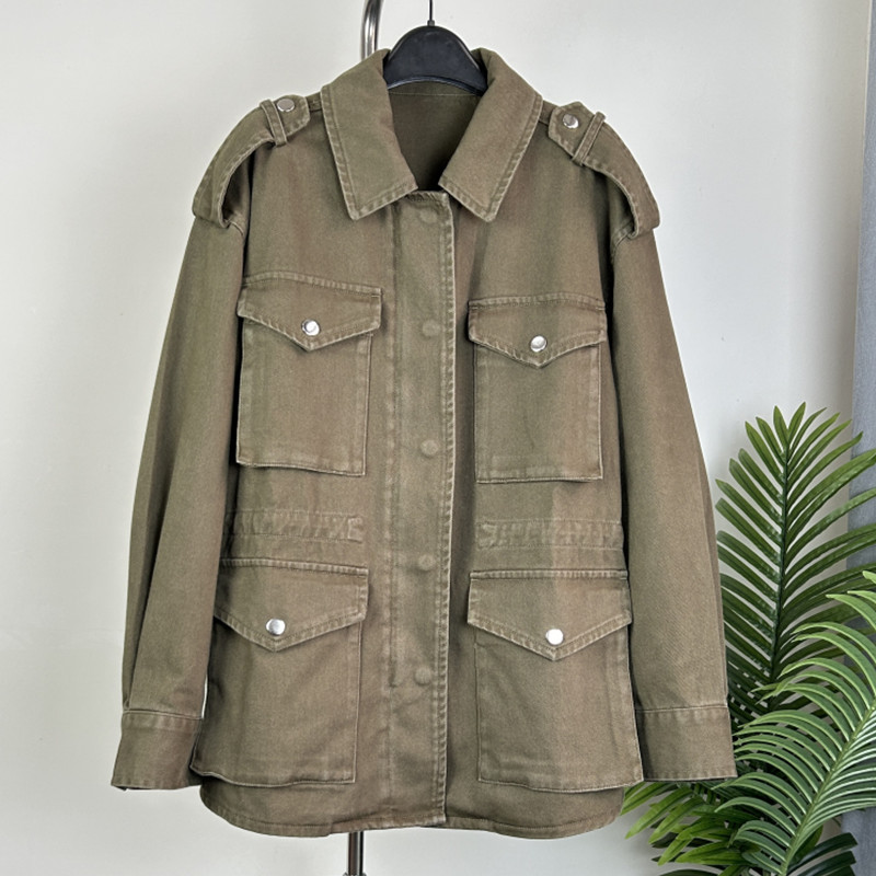 MO * Autumn New Women's Casual Stereo Pocket Unisex Hunting Jacket Work Jacket Ken Dou Same Windbreaker