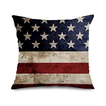 Transfronterizo Día de la Independencia de Amazon impresión lino almohada funda aniversario para celebrar el hogar vestido almohada funda mayorista