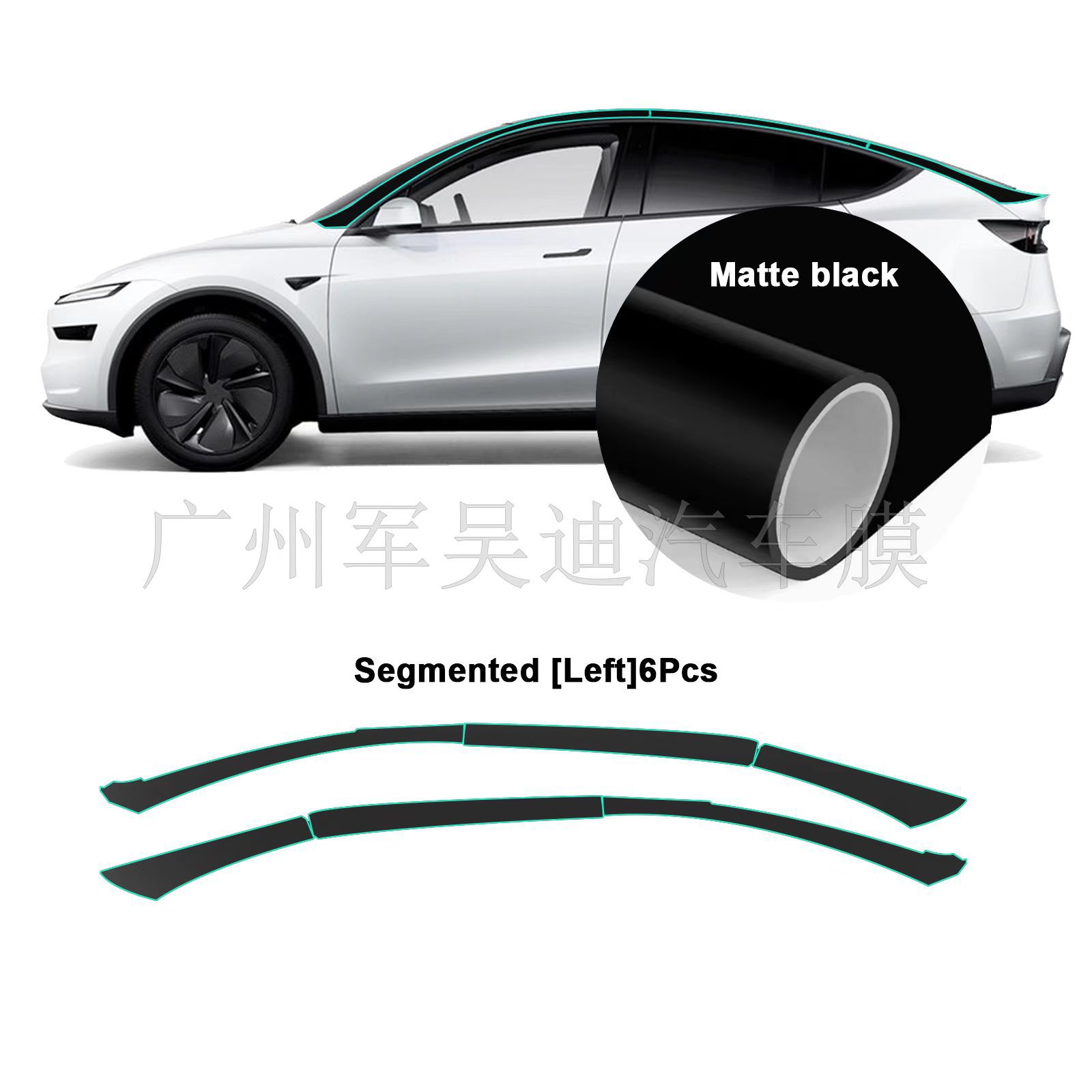 Tesla – AC Pillar TPU Car paint protective film - black-2025model-yactpu