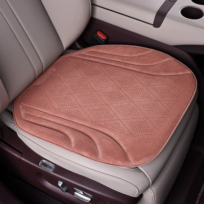 Seat cushion, seat cover Non-Slip Sponge Three-Piece Set, Universal - light-orange-single-cushion-drilling-holes