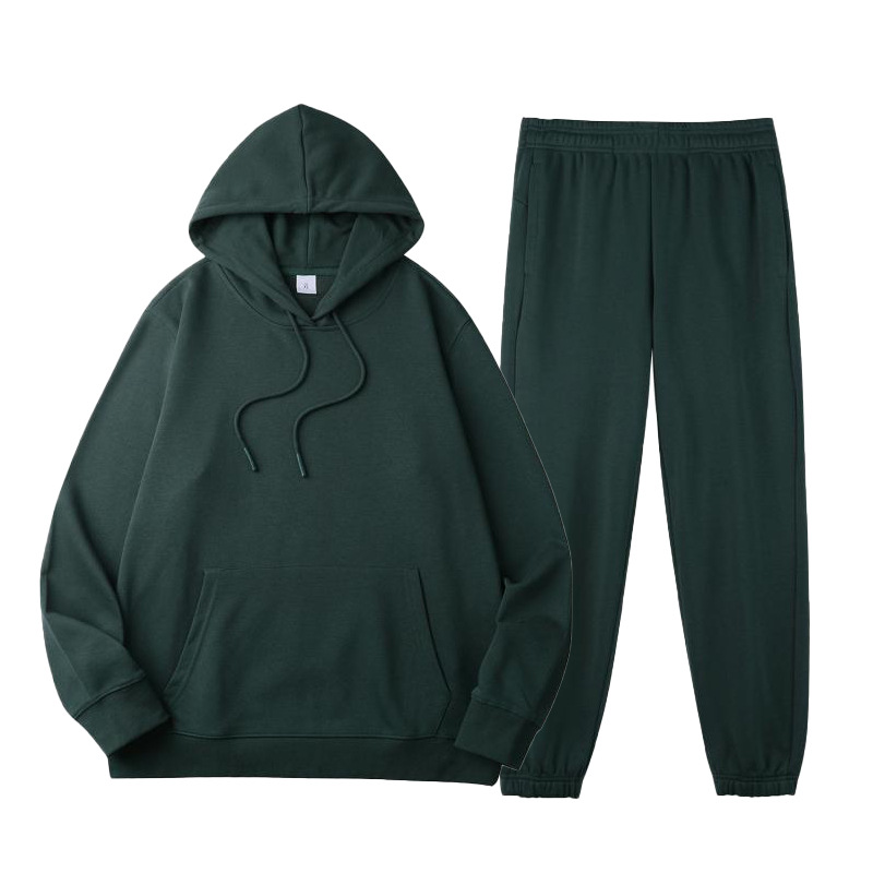 Otoño e invierno nuevo europeo y americano de dos piezas transfronteriza casual deportes con capucha sueltos suéter pantalones traje impreso logotipo