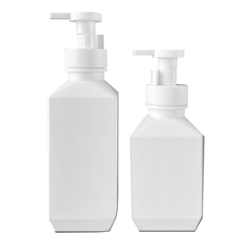 500ml角型押し洗顔料ムース瓶HDPEプラスチック発泡瓶大容量ホテル手洗い液瓶|undefined