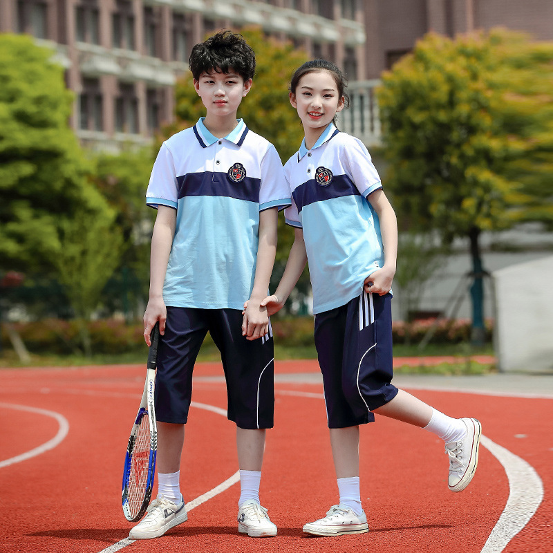 瀾洋貝青少年小学生服中学生制服スポーツスーツ夏服方陣服|undefined