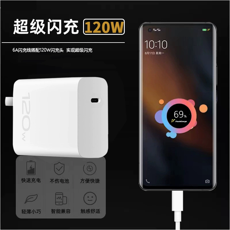 Зарядное устройство (Vivo) x90, 120Вт, двойной USB‑C быстрая зарядка