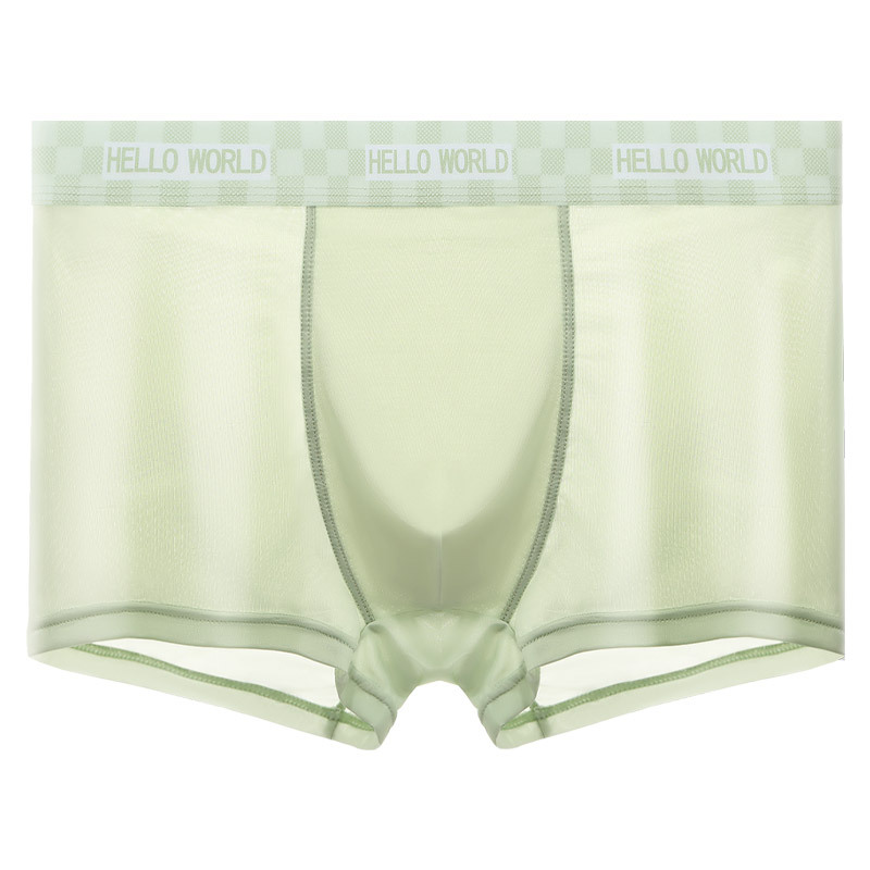 Ropa interior de los hombres del verano Delgado antibacteriano transpirable niños hielo seda Boxer shorts sin costuras juventud más tamaño ropa interior hombres