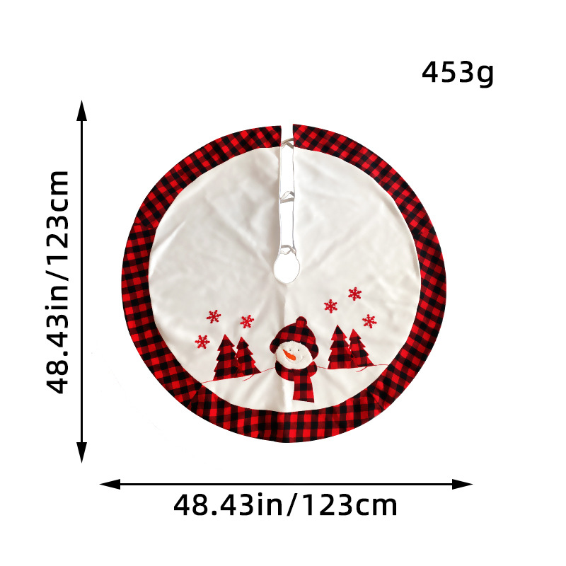Falda para Árbol de Navidad, Superventas Transfronterizos, Nueva Falda Clásica a Cuadros Rojos y Negros, Decoración para Árbol de Navidad, Alfombra Protectora para el Suelo, Venta al por Mayor