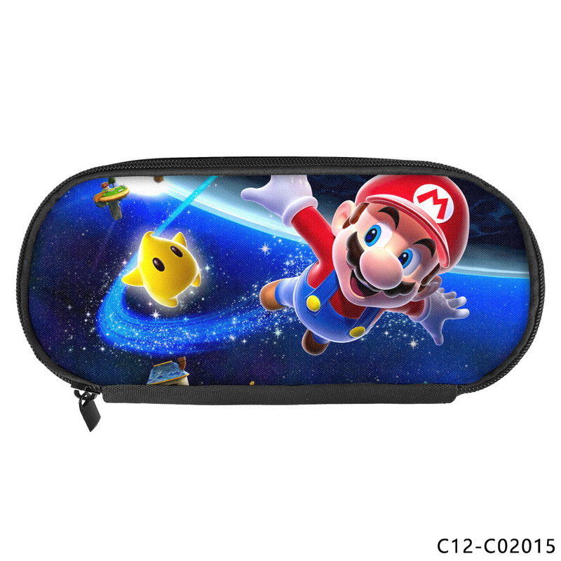 Mario animation surrounding single-layer children's pencil bag vertical square polyester student stationery pencil case a generation of hair