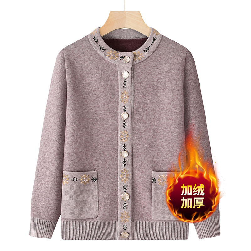 高齢者女装おばあちゃんベルベットセーター春秋服ママニットコート秋冬服冬服老人上着|undefined