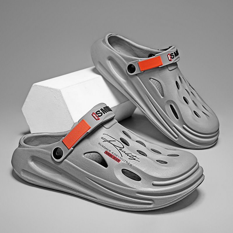 Zapatos perforados para hombres de verano antideslizantes para conducir zapatillas de playa transpirables sandalias