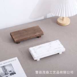 木质浴室化妆品底座长方形玩具收纳架盲盒展示支架蜡烛底托置物架