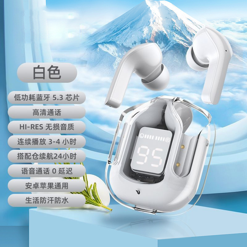 Foreign trade air31 transparent high-quality in-ear sports digital display wireless Bluetooth headphones source factory - 7