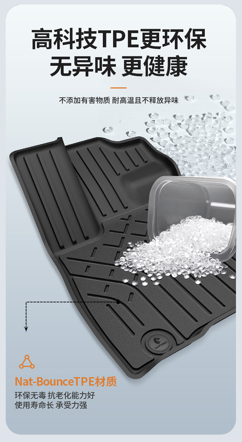 Suitable for Fang Cheng Bao Titanium 7, Titanium 3, and Leopard 5 Flash Charging Version Vehicles, All-Weather Tpe Car Floor Mats and Trunk Mats