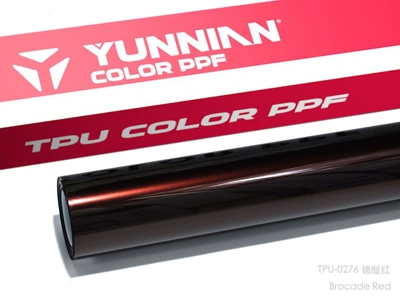 Auto Color Change Film: eclipse black silver car wrap - tpu-brocade-red-dual-use-for-wet-and-dry-surfaces-15215m
