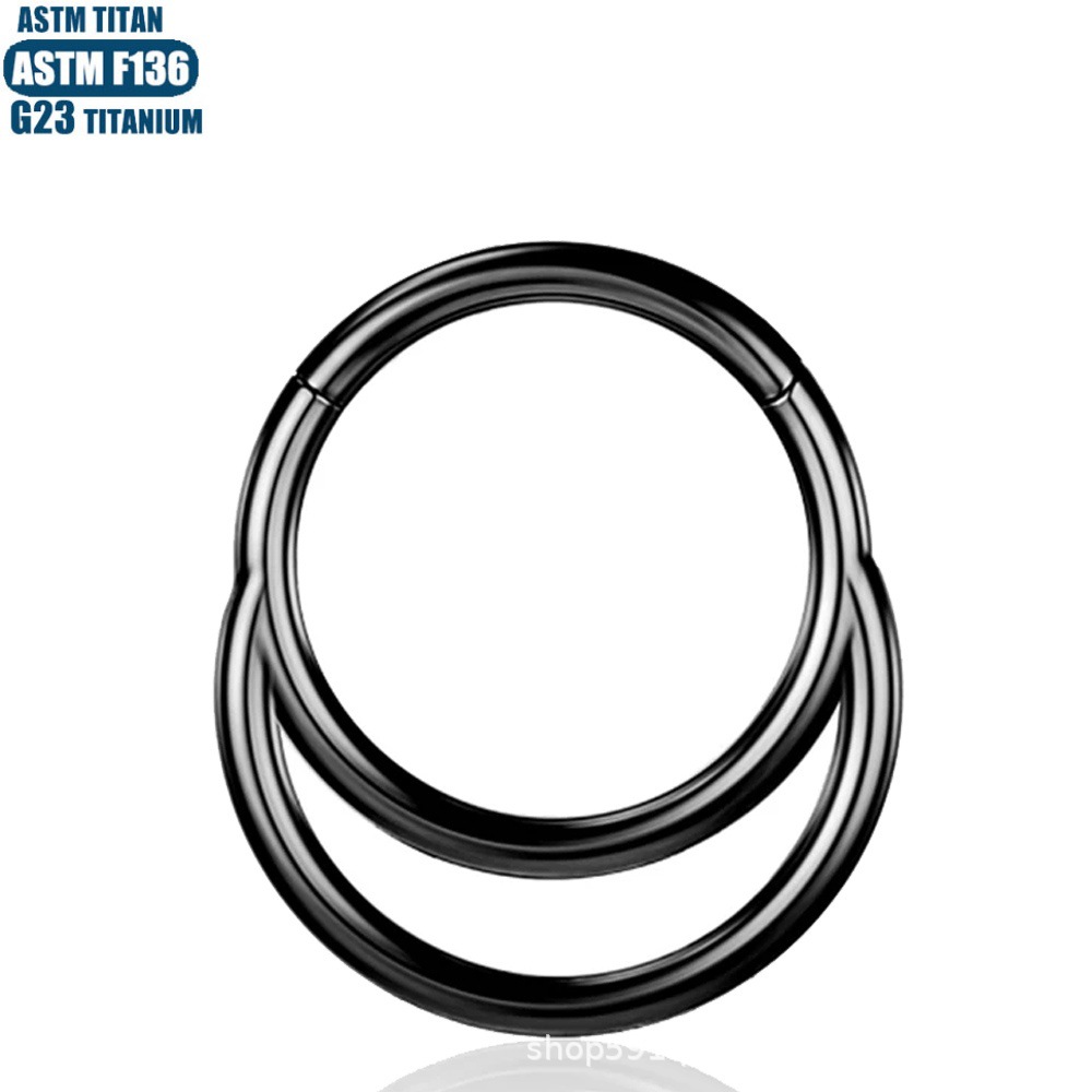 F136 Titanium Alloy Zircon Nose Ring Seamless Ring Nasal Septum Ring Moon Earrings Stud detail image 9