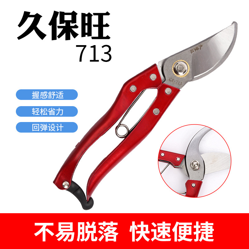 货源供应久保旺713 园林工具果枝剪修枝剪果农花园用园艺省力花剪