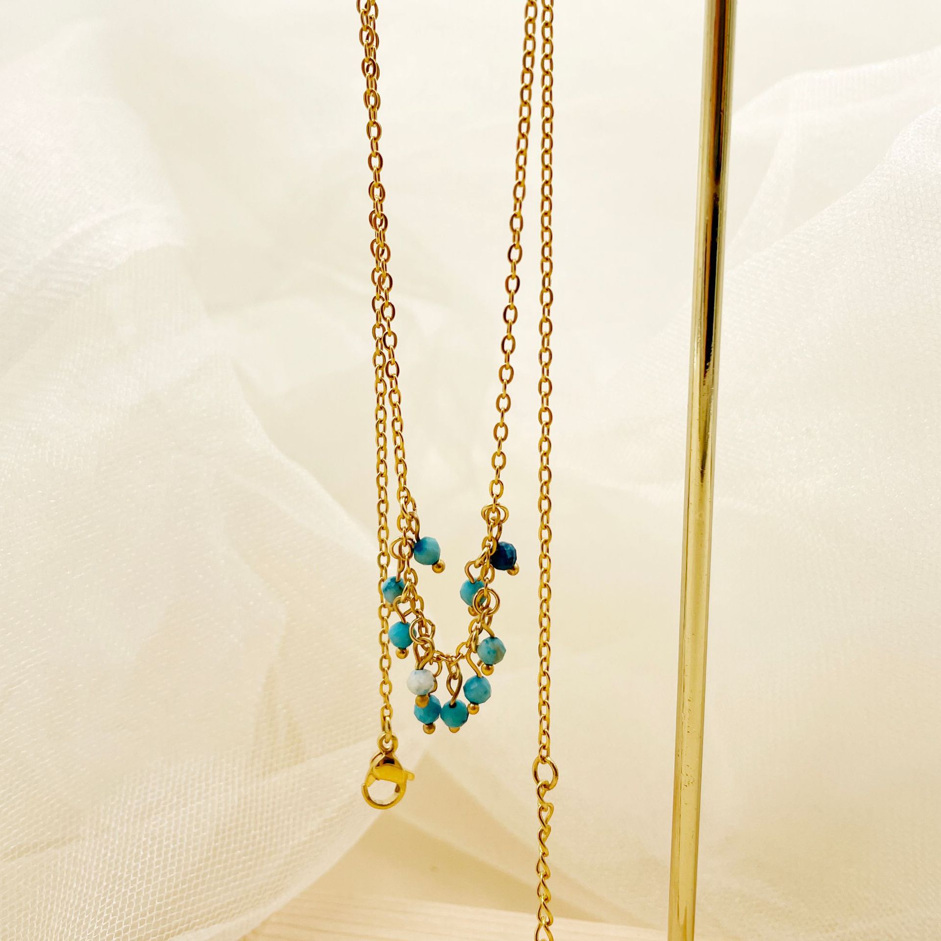 Simple Style Geometric Stainless Steel Tassel Plating Chain Pendant Necklace 1 Piece