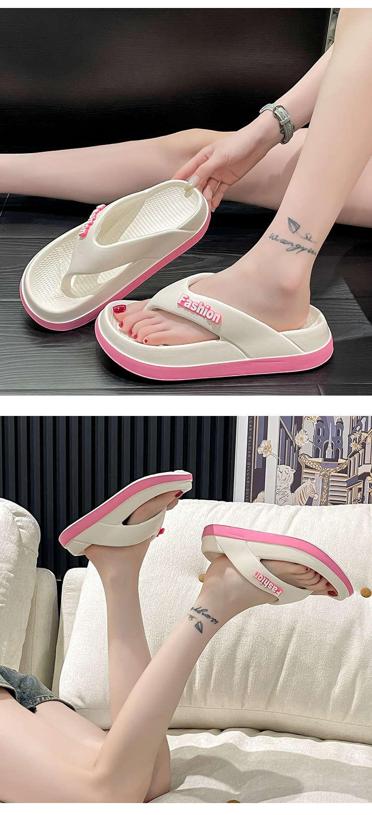 Summer Height Increasing Flip-flops For Women With Thick Sole_voghion.com