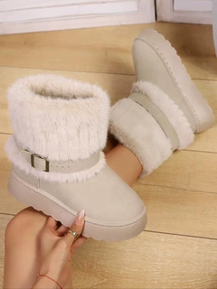I 59786 Fur Buckle Retro Snow Boots 复古保暖雪地靴 跨境代发