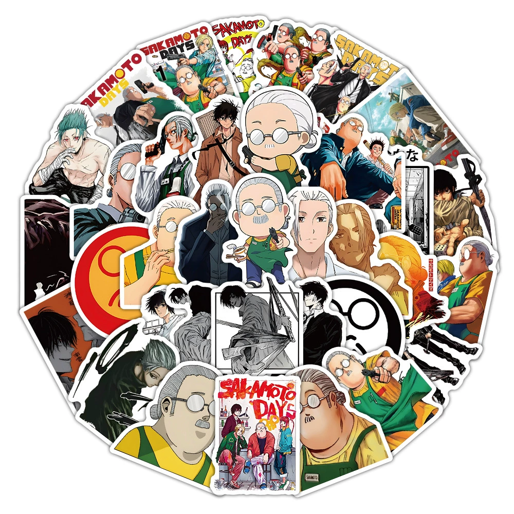 60 комиксов Sakamoto Days новые граффити-наклейки для украшения чехлов для телефонов, кружек, письменных столов