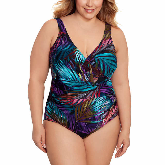 25 Years New Export European and American Amazon Plus Fat Enlarged All-In-One Swimsuit Printed Backless One-Piece Swimsuit for Women