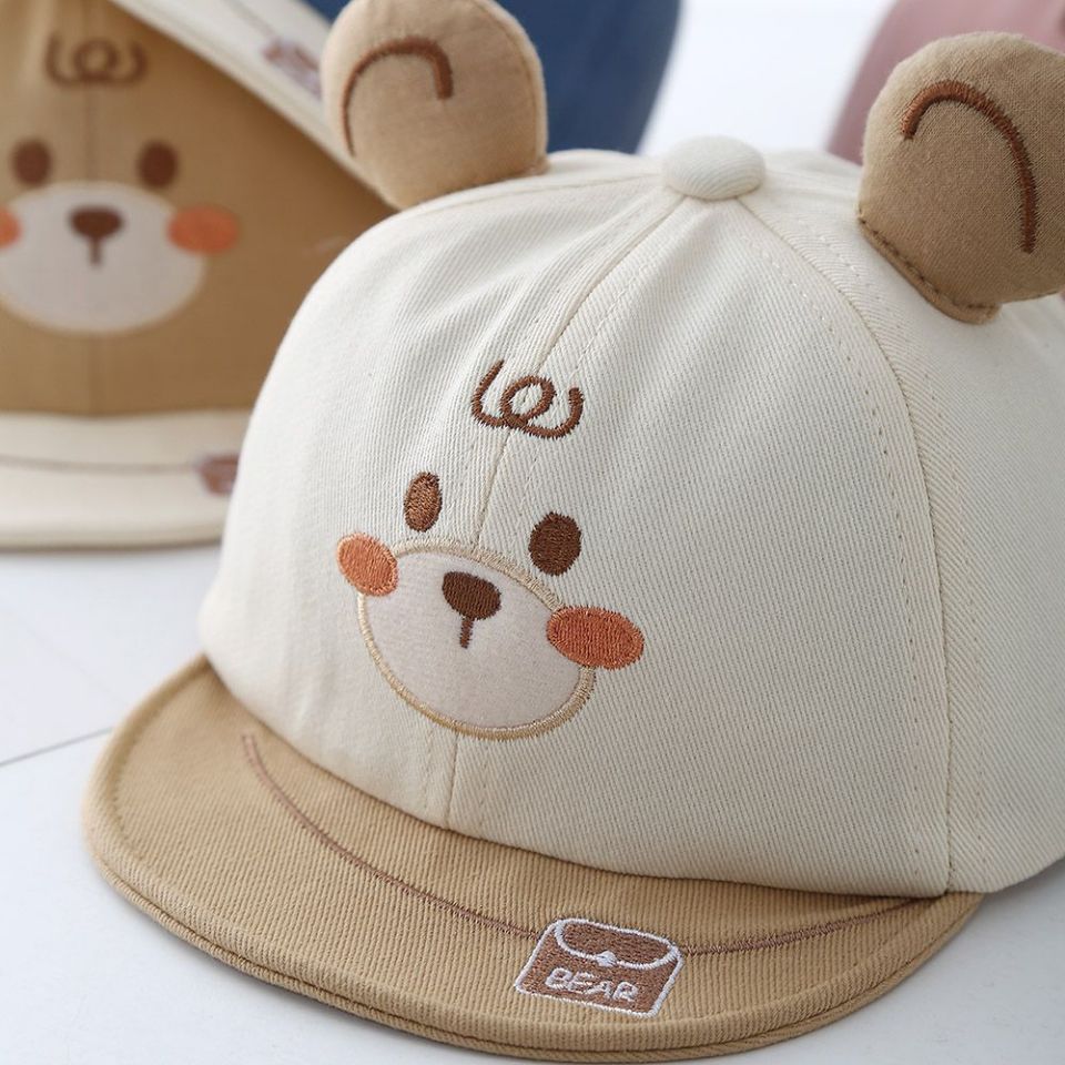 Sombreros para bebés primavera y otoño gorra delgada gorra de pato gorra de béisbol oso pequeño lindo gorra de verano super lindo pequeño mes