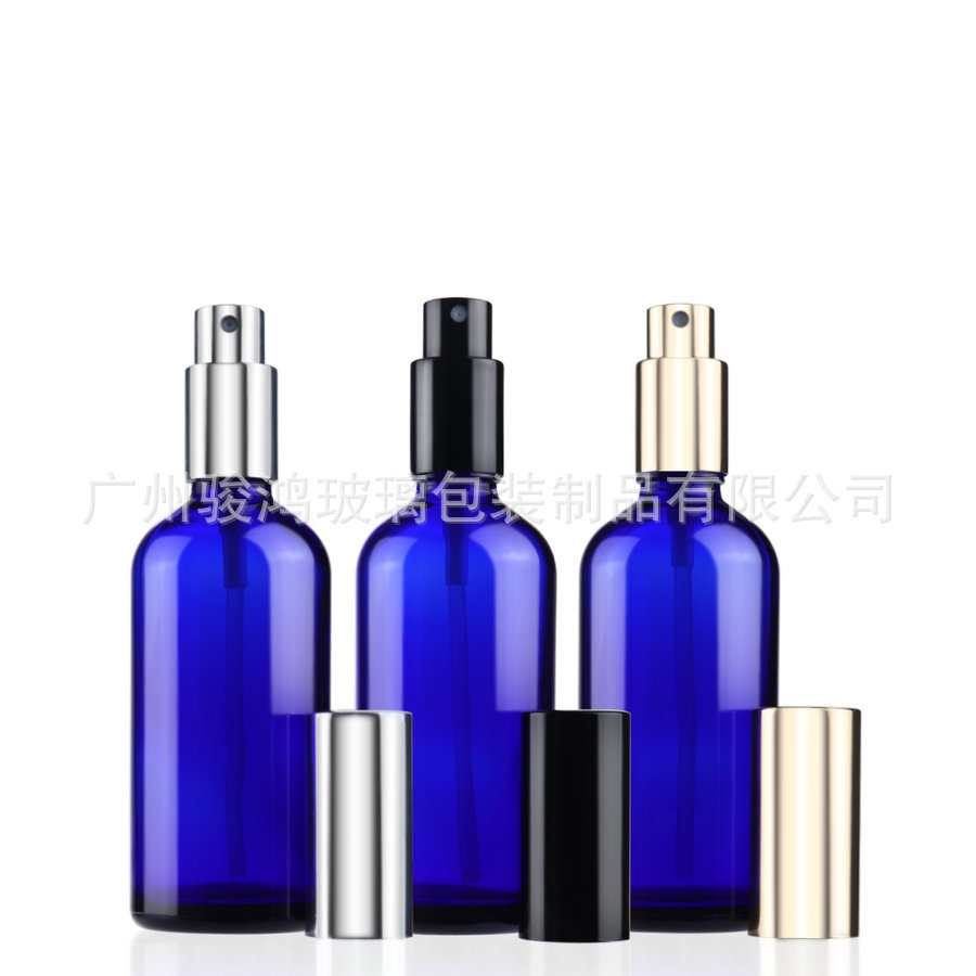 现货供应100ML蓝色精油瓶、化妆品玻璃瓶 日化分装瓶 香薰瓶
