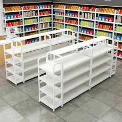 中岛双面超市货架置物架便利店展示架多层母婴零食化妆品展示柜子