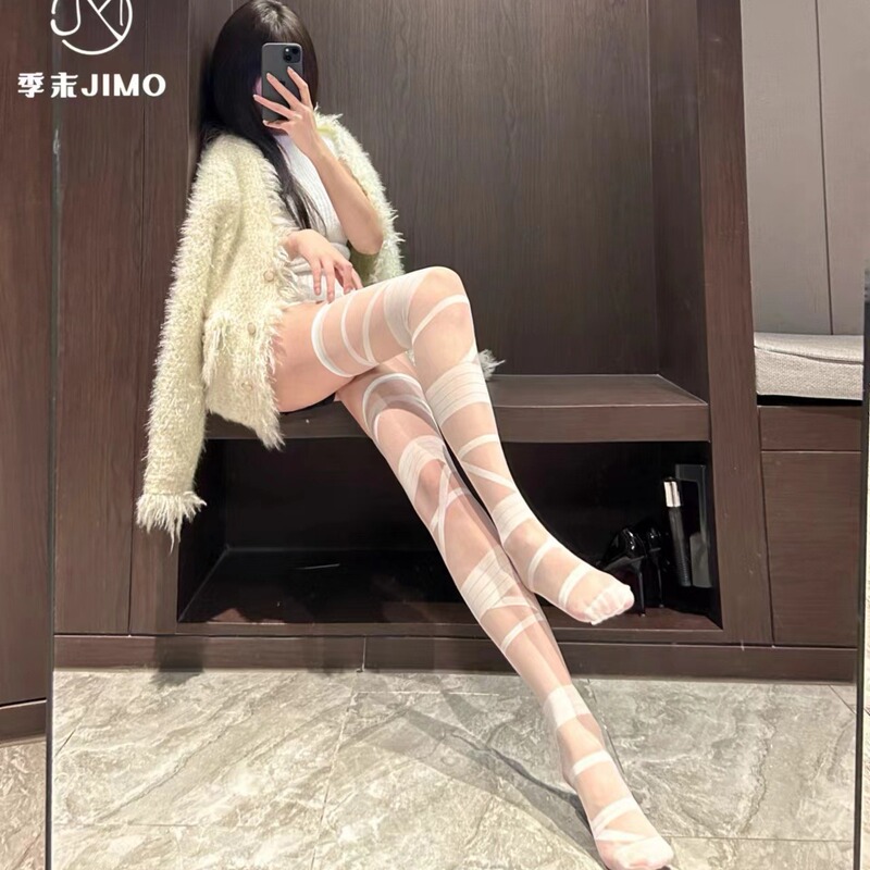 Sexy Hot girl JK long knee socks lace-up stockings pure desire Lolita socks Asian culture y2g white silk 6045
