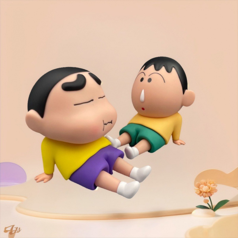 RIMAN CRAYON XIAO XIN A DAI 휴대 전화 브래킷 장식품 인터넷 연예인 애니메이션 와일드 소스 데스크톱 모델 타이드 플레이 인형 수제