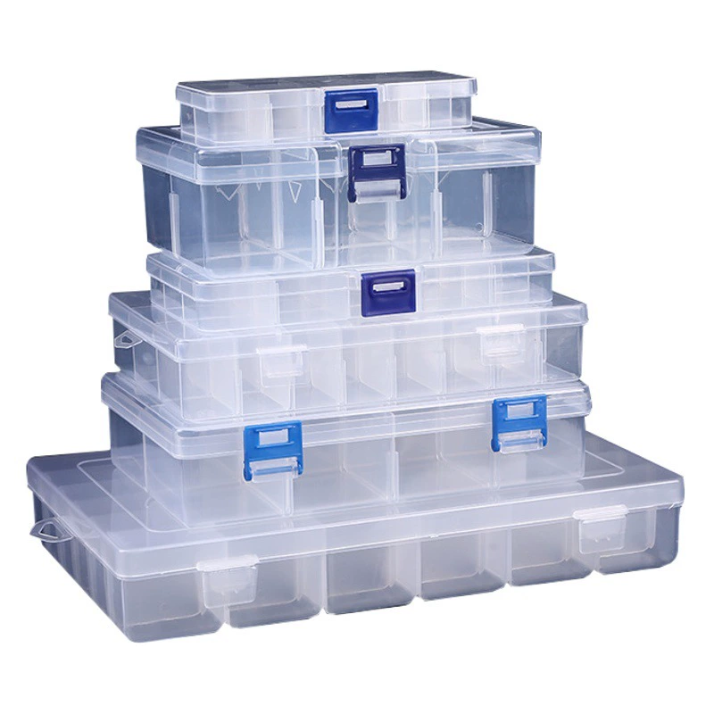 Сплит пластиковый Настольный ящик для хранения 10 15 24 Прозрачная Кнопка рыболовные снасти аксессуары ювелирные изделия Косметическая упаковочная коробка