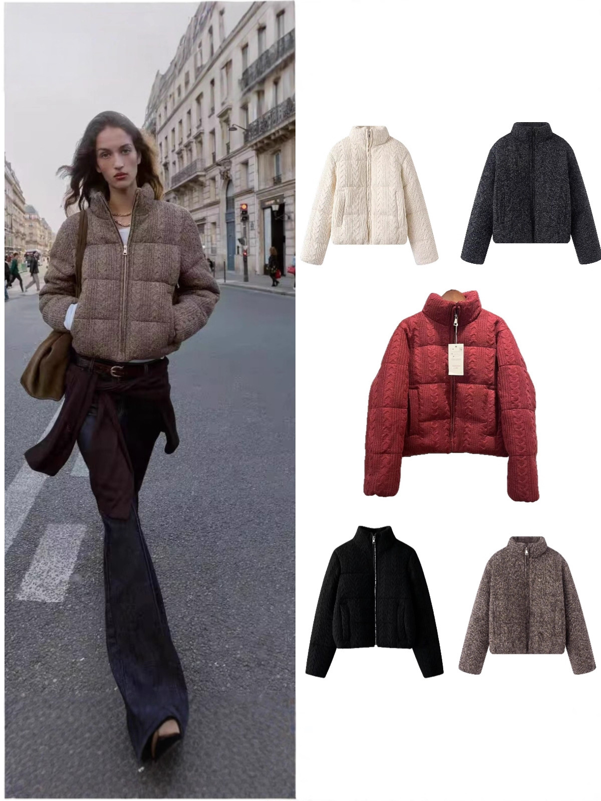 Qadın üçün qalın toxunma jaket, isti pambıq gödəkçə