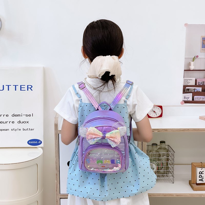 Kindergarten baby mochila escolar linda bowknot moda lentejuelas para niños y niñas mochila nueva moda para niños