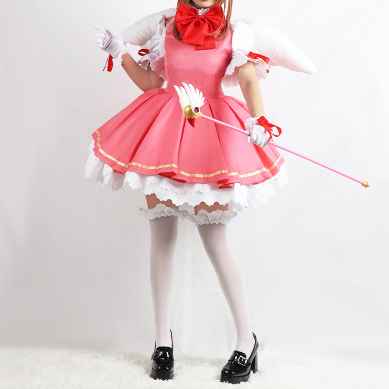 Changeable Sakura Magic Card cos clothing magic card girl cherry red White battle suit School uniform sailor suit Lolita girl