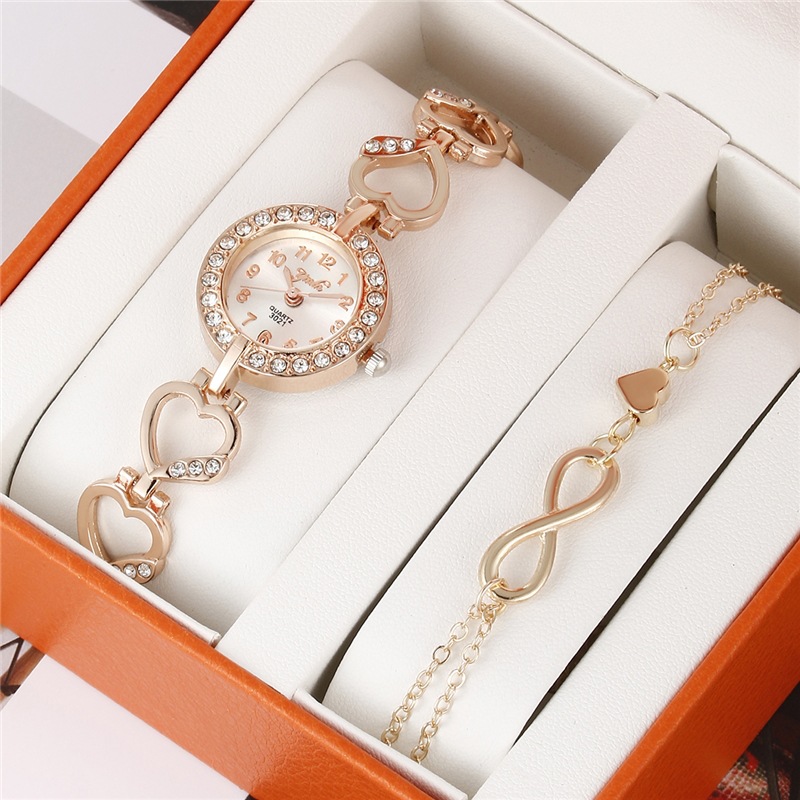 Unisex new style ladies' personalized trend alloy bracelet set fashionable trend temperament diamond inlaid quartz ladies watch_voghion.com