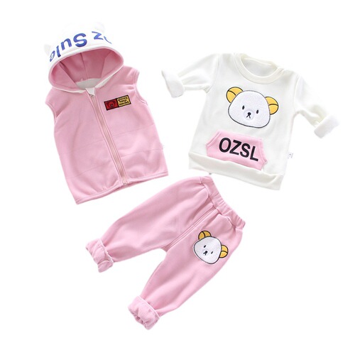 Men's Baby Autumn Set Suit 1-Year-Old Children's Clothes 3-Piece Set  New Baby Korean Version Stylish Trendy Clothes Thickened