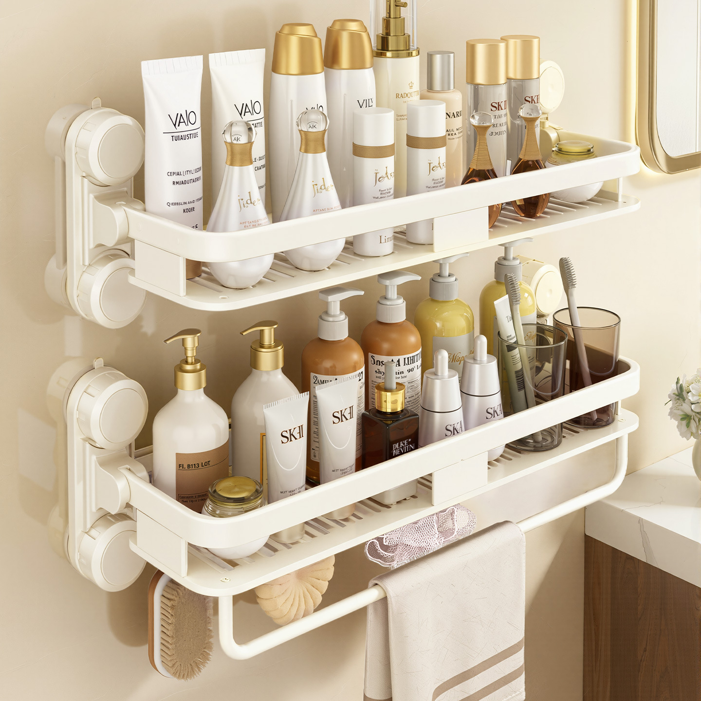 Suction Cup Storage Rack Bathroom Toilet Toilet Wall Punch-Free Hand Wash Basin Cosmetics Wall Hanging Storage Box
