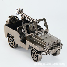 厂家直供吉普车模型摆设威利斯军车家装家饰铁皮车模手工工艺品