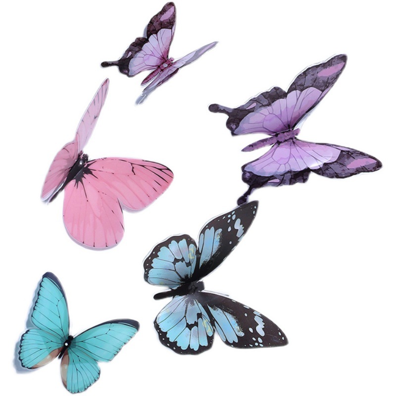 Nuevo pvc tridimensional accesorios de mariposa ramo de tarjetas decoración de mariposas color mariposa tarjeta accesorios de floristería flores regalos image 6