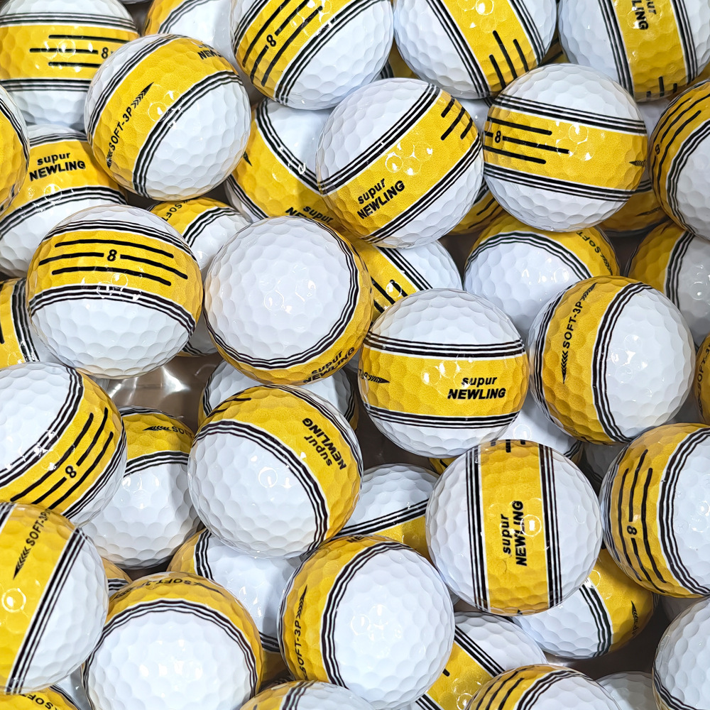 Golf marca nueva Bola de competición de tres capas 360 grados alineación sin fisuras putter bola final de alta densidad logotipo imprimible