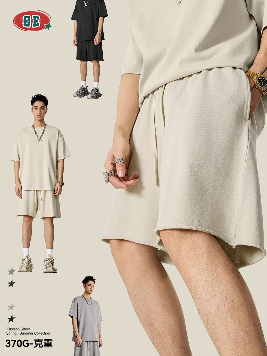 Pantalones Cortos Casuales con Dobladillo para Hombre de Algodón Transpirable image 3