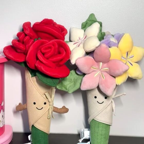in stock Holding Flower Bundle Plush Toy Cute Doll Birthday Gift Valentine's Day Gift for Girls