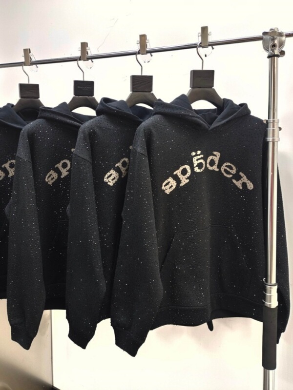 Cross-Border Original Full Rhinestone Hoodie 1:1 High-Quality Heavy Fleece Sp5Der Sweatshirt Men's Sports Shirt in Stock